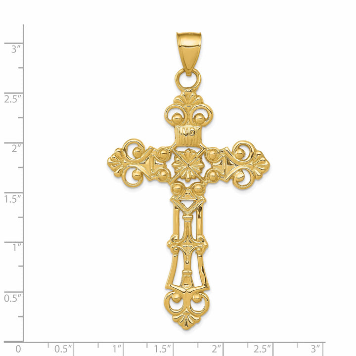 Lovely Rita's Charms & Pendants 14K Yellow Gold Classic Large Filigree Cross Pendant