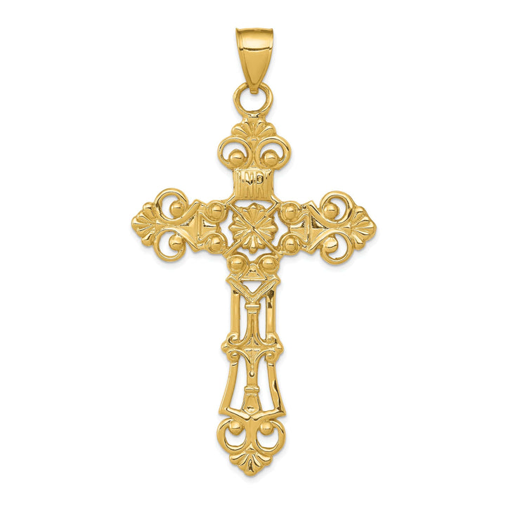 Lovely Rita's Charms & Pendants 14K Yellow Gold Classic Large Filigree Cross Pendant