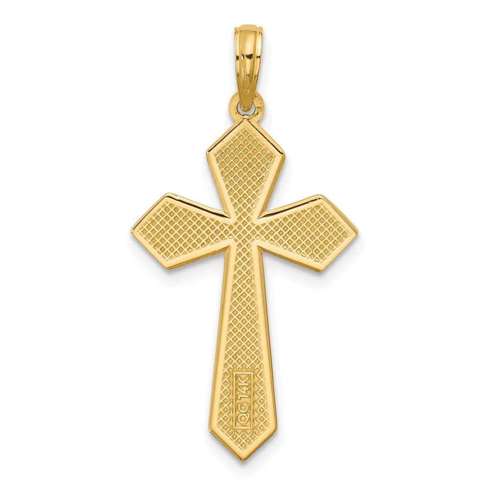 Lovely Rita's Charms & Pendants 14K Yellow Gold Classic Pointed Christian Passion Cross Pendant
