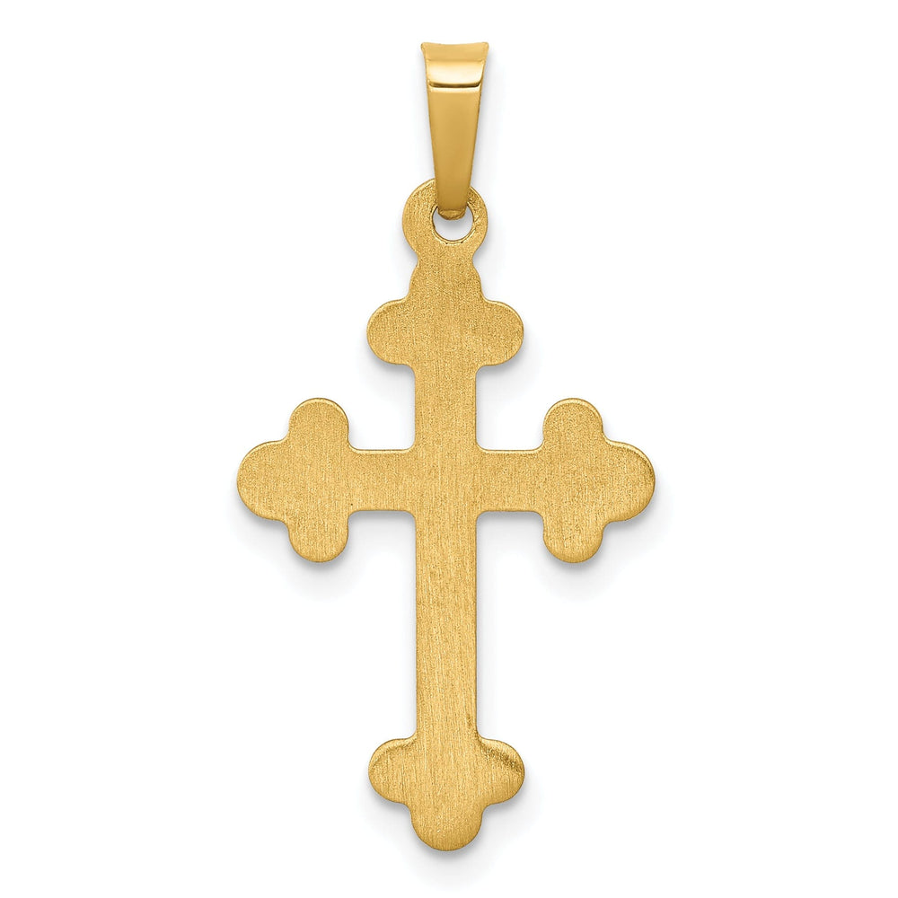 Lovely Rita's Charms & Pendants 14K Yellow Gold Classic Polished Budded Fleur de Lis Cross Pendant