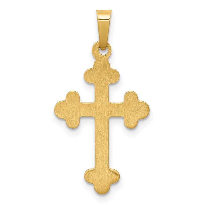 Lovely Rita's Charms & Pendants 14K Yellow Gold Classic Polished Budded Fleur de Lis Cross Pendant