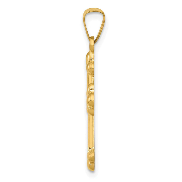 Lovely Rita's Charms & Pendants 14K Yellow Gold Classic Polished Budded Fleur de Lis Cross Pendant