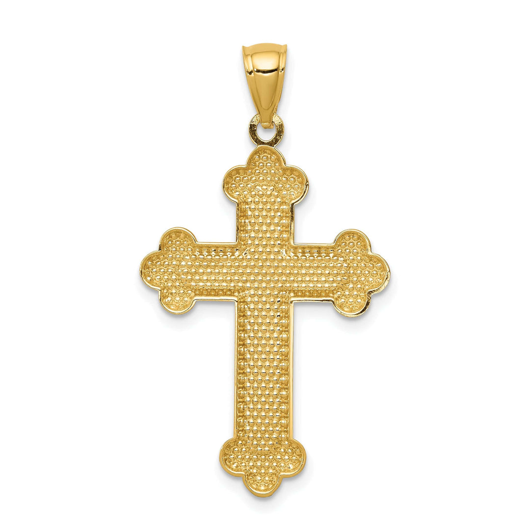 Lovely Rita's Charms & Pendants 14K Yellow Gold Classic & Polished Budded Fleur de Lis Cross Pendant