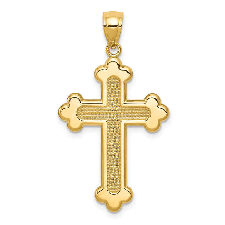 Lovely Rita's Charms & Pendants 14K Yellow Gold Classic & Polished Budded Fleur de Lis Cross Pendant