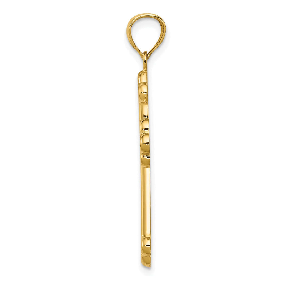 Lovely Rita's Charms & Pendants 14K Yellow Gold Classic & Polished Budded Fleur de Lis Cross Pendant