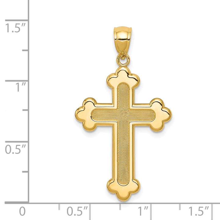 Lovely Rita's Charms & Pendants 14K Yellow Gold Classic & Polished Budded Fleur de Lis Cross Pendant
