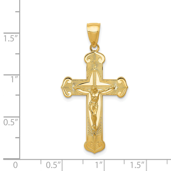 Lovely Rita's Charms & Pendants 14K Yellow Gold Classic Polished Crucifix Cross Pendant