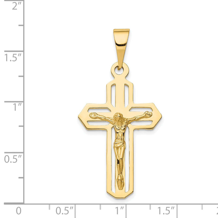 Lovely Rita's Charms & Pendants 14K Yellow Gold Classic Polished Cut-out Crucifix Cross Pendant