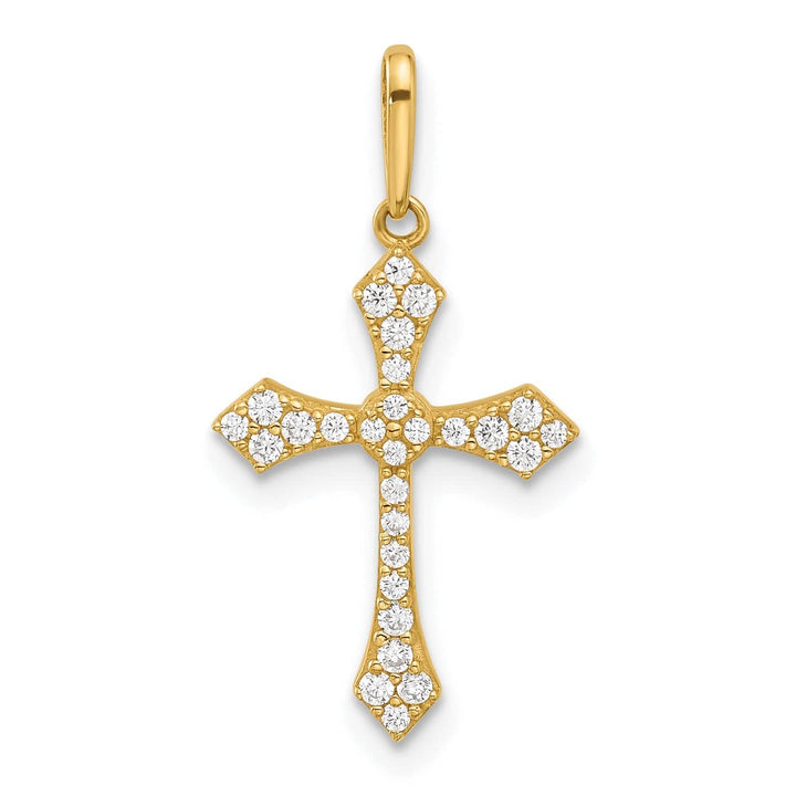 Lovely Rita's Charms & Pendants 14K Yellow Gold Classic Polished CZ Passion Cross Pendant