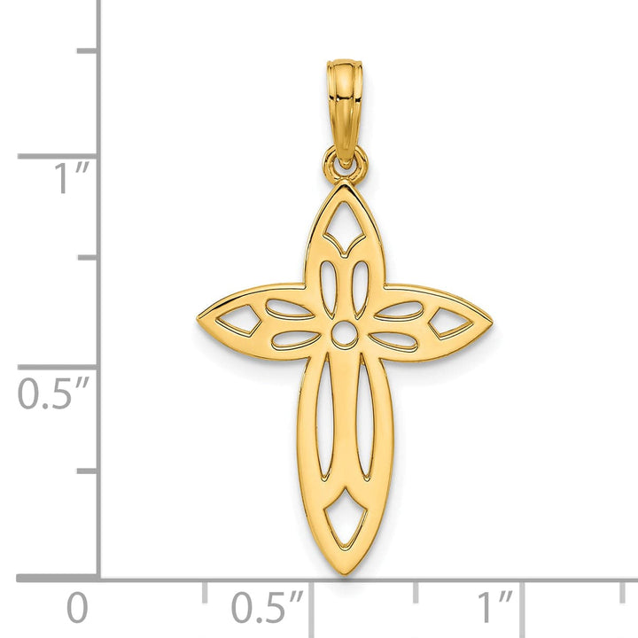 Lovely Rita's Charms & Pendants 14K Yellow Gold Classic Polished Fancy Cut-out Passion Cross Pendant