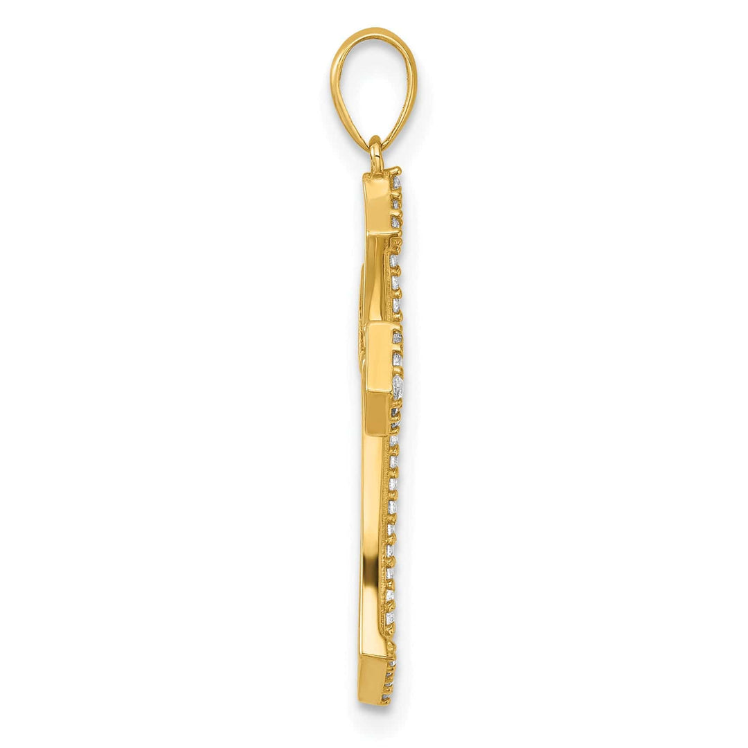 Lovely Rita's Charms & Pendants 14K Yellow Gold Classic Polished Fancy CZ Passion Cross Pendant
