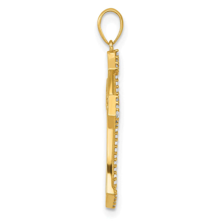 Lovely Rita's Charms & Pendants 14K Yellow Gold Classic Polished Fancy CZ Passion Cross Pendant