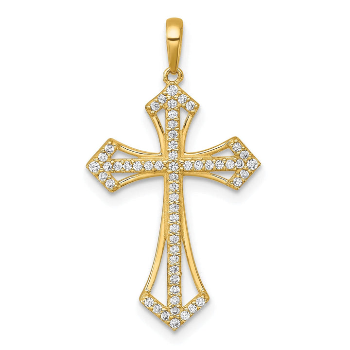 Lovely Rita's Charms & Pendants 14K Yellow Gold Classic Polished Fancy CZ Passion Cross Pendant