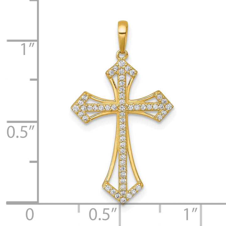 Lovely Rita's Charms & Pendants 14K Yellow Gold Classic Polished Fancy CZ Passion Cross Pendant