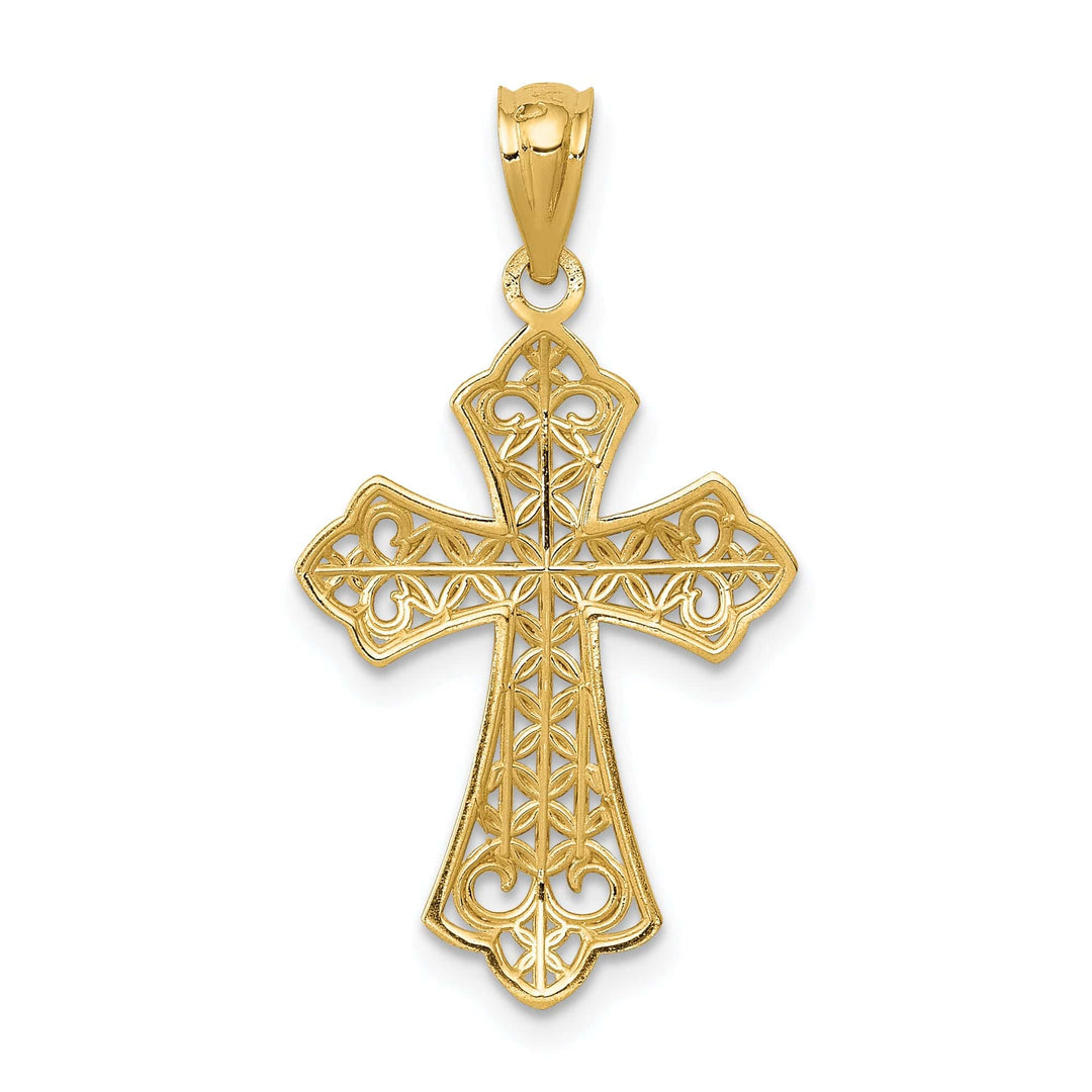 Lovely Rita's Charms & Pendants 14K Yellow Gold Classic Polished Filigree Cross Pendant