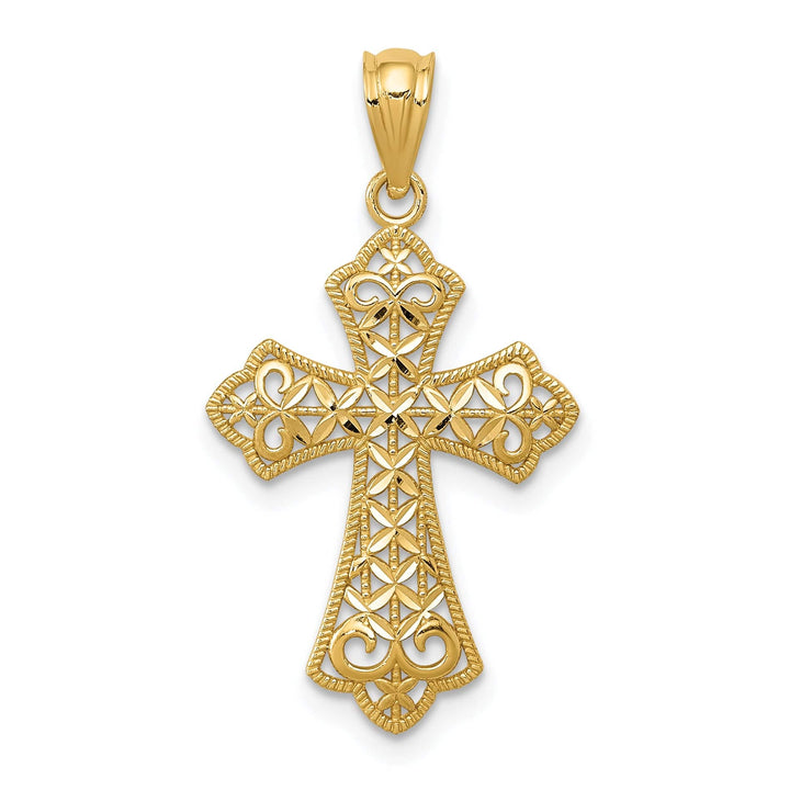 Lovely Rita's Charms & Pendants 14K Yellow Gold Classic Polished Filigree Cross Pendant
