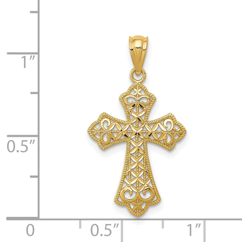 Lovely Rita's Charms & Pendants 14K Yellow Gold Classic Polished Filigree Cross Pendant