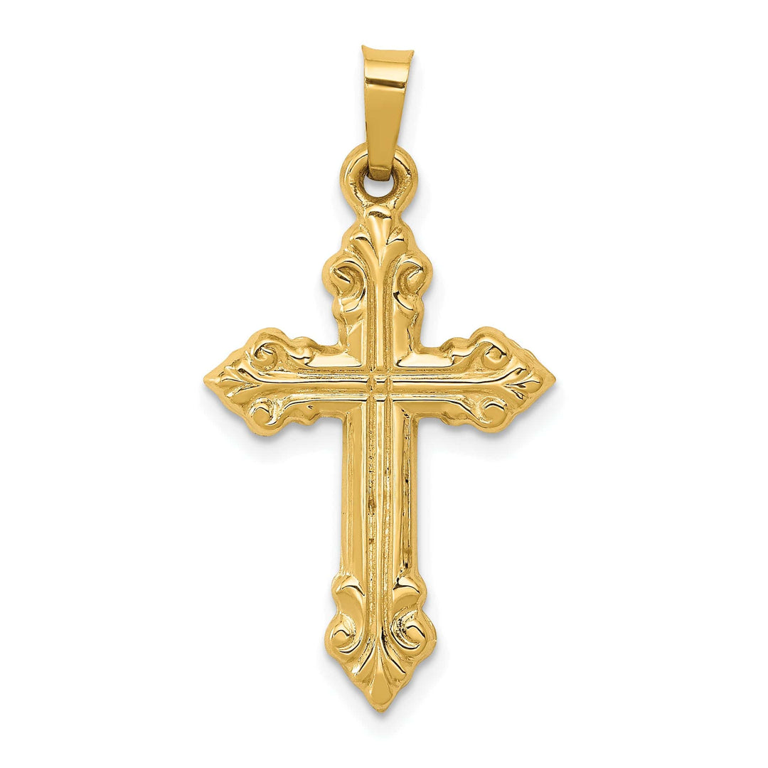 Lovely Rita's Charms & Pendants 14K Yellow Gold Classic & Polished Fleur de Lis Cross Pendant