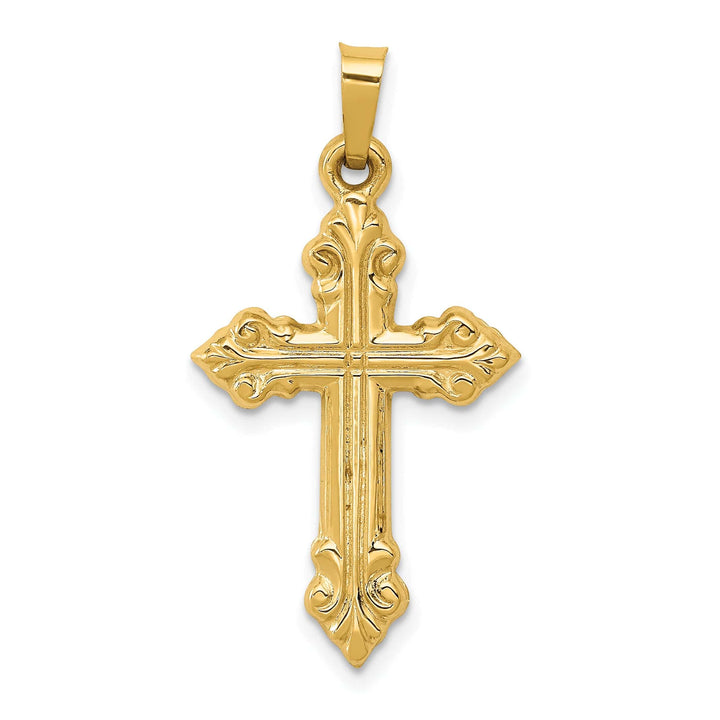 Lovely Rita's Charms & Pendants 14K Yellow Gold Classic & Polished Fleur de Lis Cross Pendant