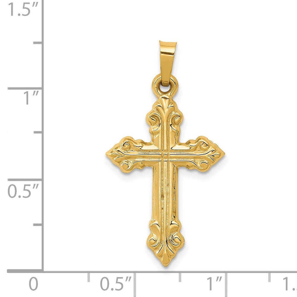 Lovely Rita's Charms & Pendants 14K Yellow Gold Classic & Polished Fleur de Lis Cross Pendant