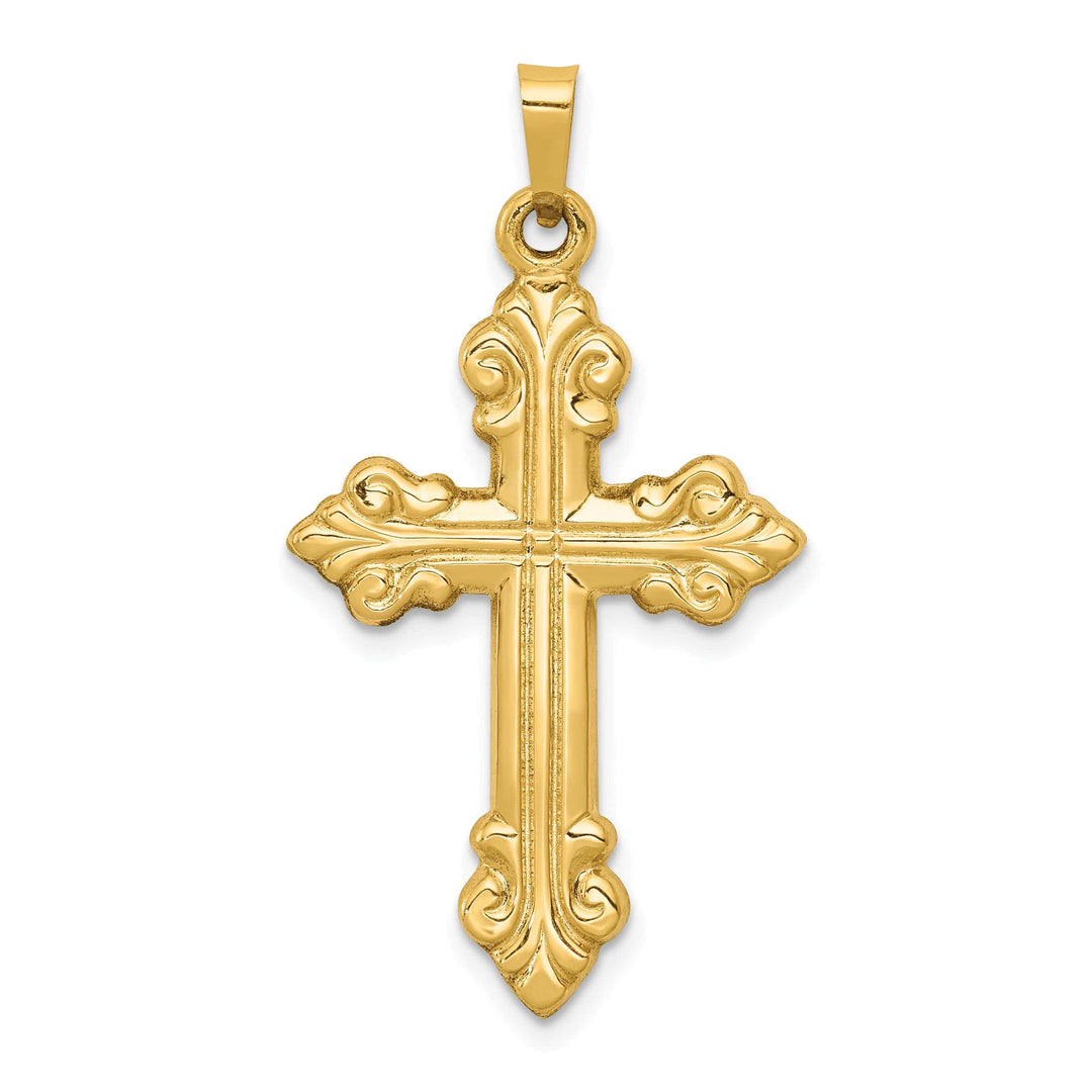 Lovely Rita's Charms & Pendants 14K Yellow Gold Classic Polished Fleur de Lis Cross Pendant