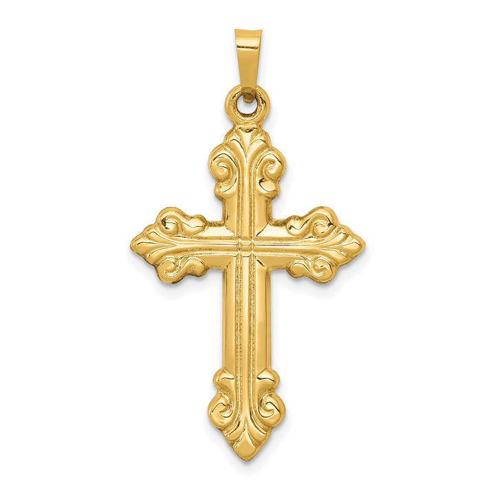 Lovely Rita's Charms & Pendants 14K Yellow Gold Classic Polished Fleur de Lis Cross Pendant
