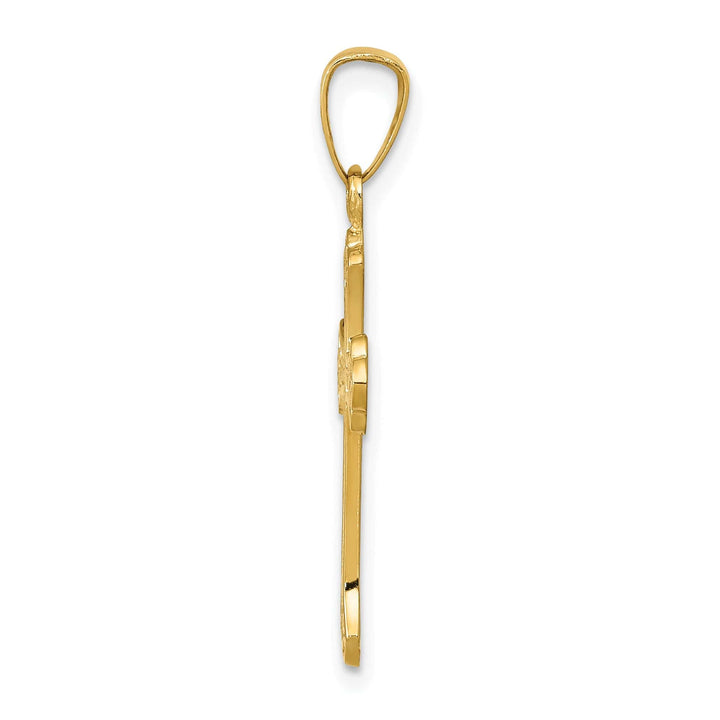 Lovely Rita's Charms & Pendants 14K Yellow Gold Classic Polished Fleur de Lis Cross Pendant
