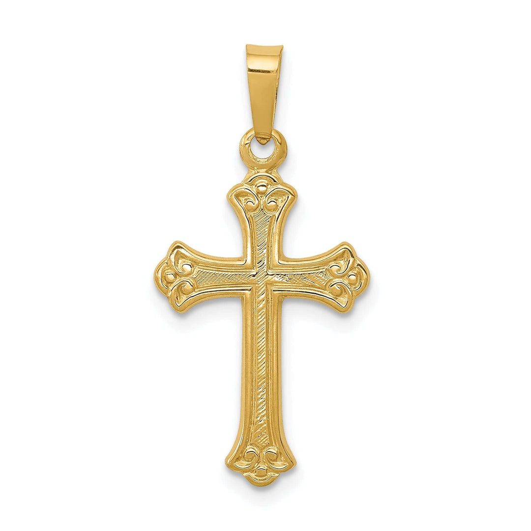 Lovely Rita's Charms & Pendants 14K Yellow Gold Classic Polished Fleur de Lis Cross Pendant