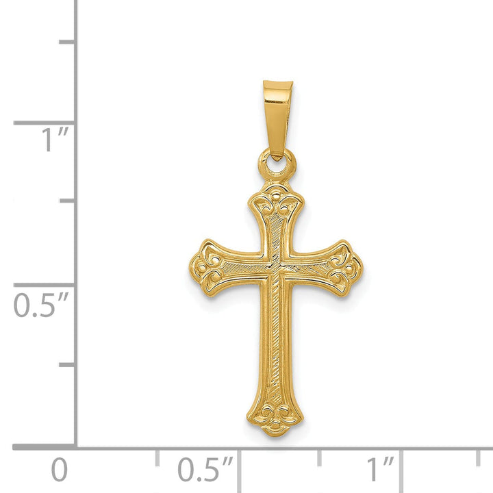 Lovely Rita's Charms & Pendants 14K Yellow Gold Classic Polished Fleur de Lis Cross Pendant