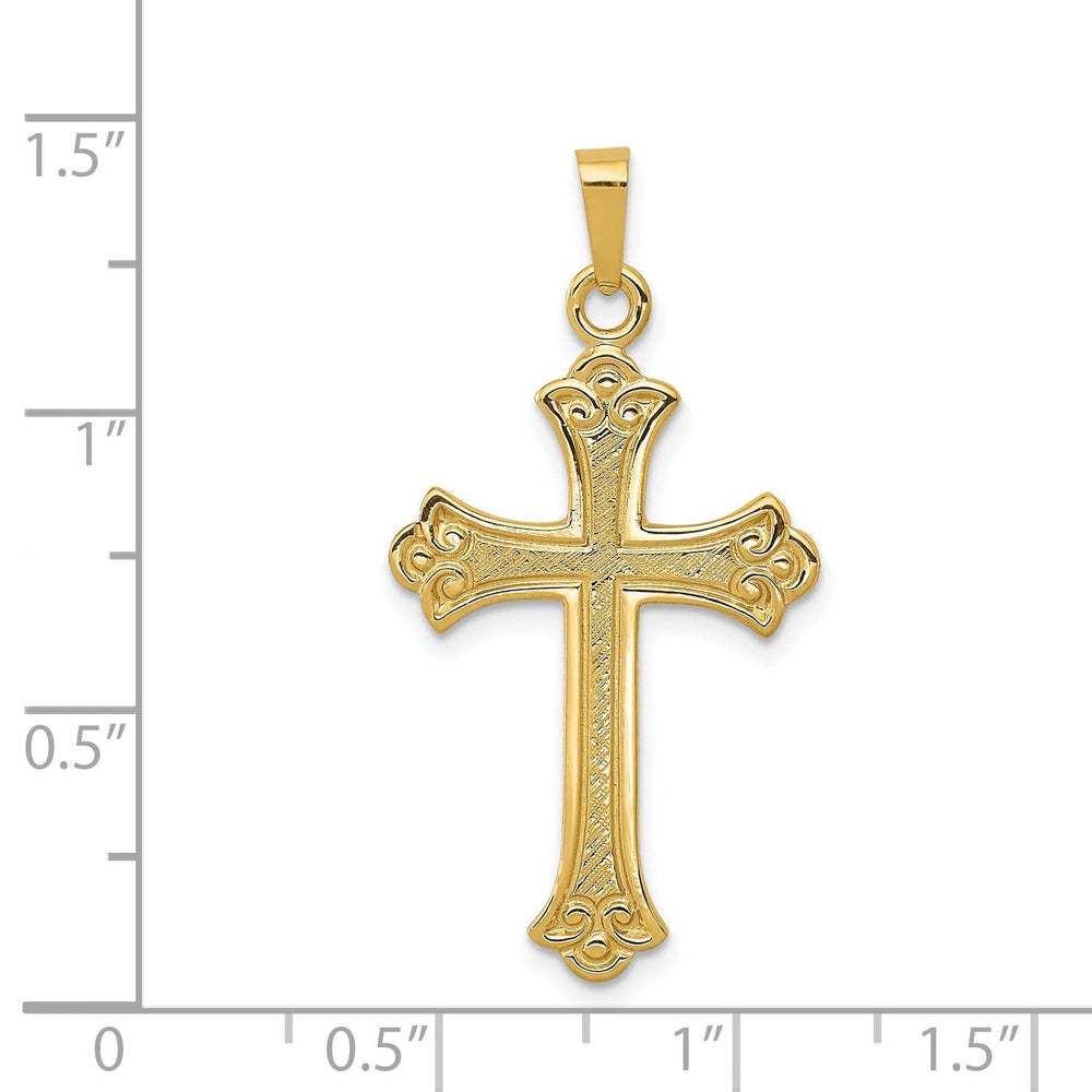 Lovely Rita's Charms & Pendants 14K Yellow Gold Classic & Polished Fleur de Lis Cross Pendant