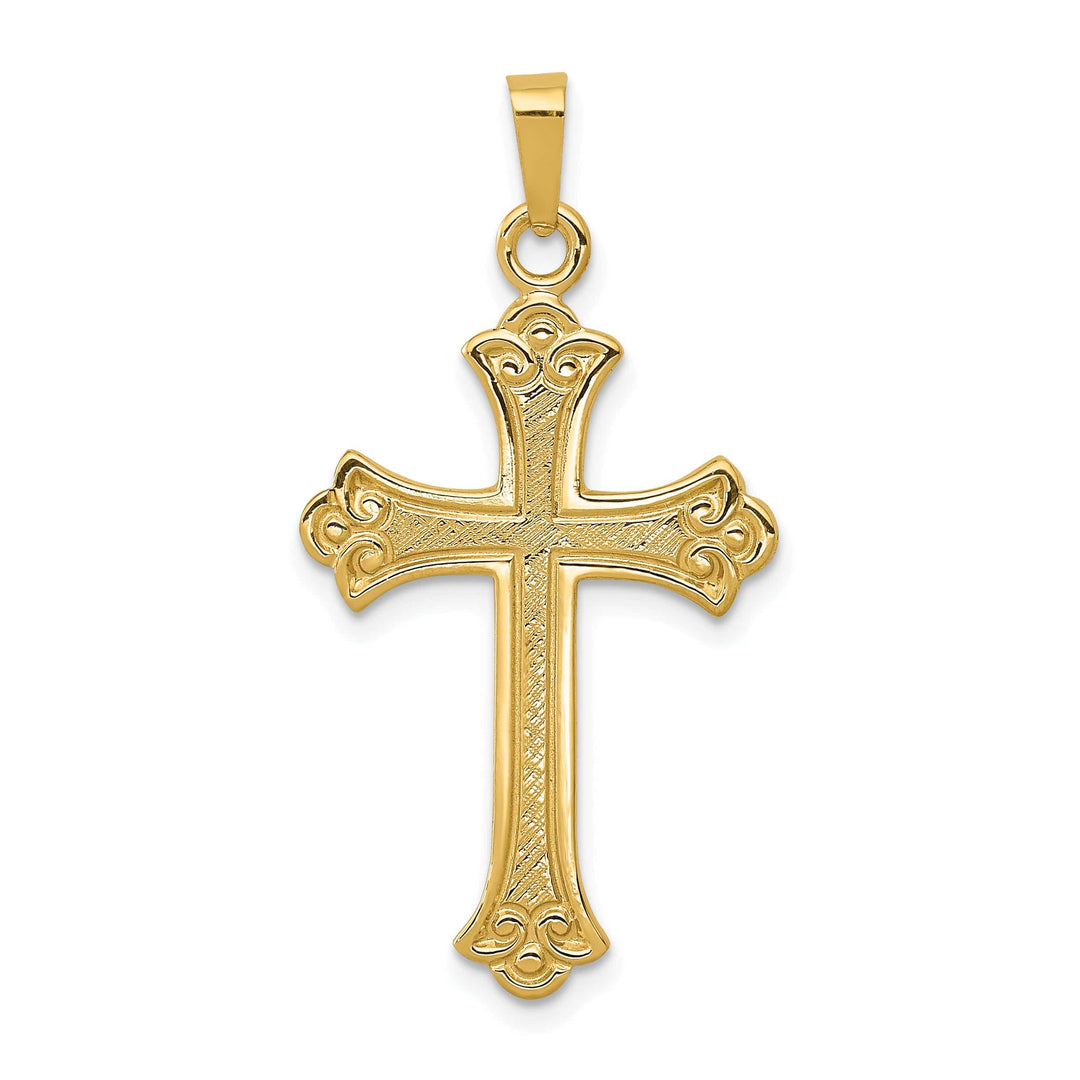 Lovely Rita's Charms & Pendants 14K Yellow Gold Classic & Polished Fleur de Lis Cross Pendant