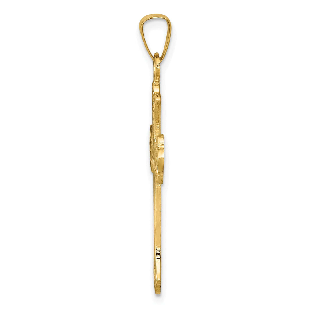 Lovely Rita's Charms & Pendants 14K Yellow Gold Classic & Polished Fleur de Lis Cross Pendant