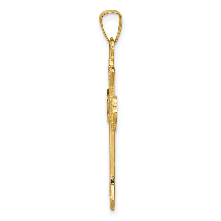 Lovely Rita's Charms & Pendants 14K Yellow Gold Classic & Polished Fleur de Lis Cross Pendant