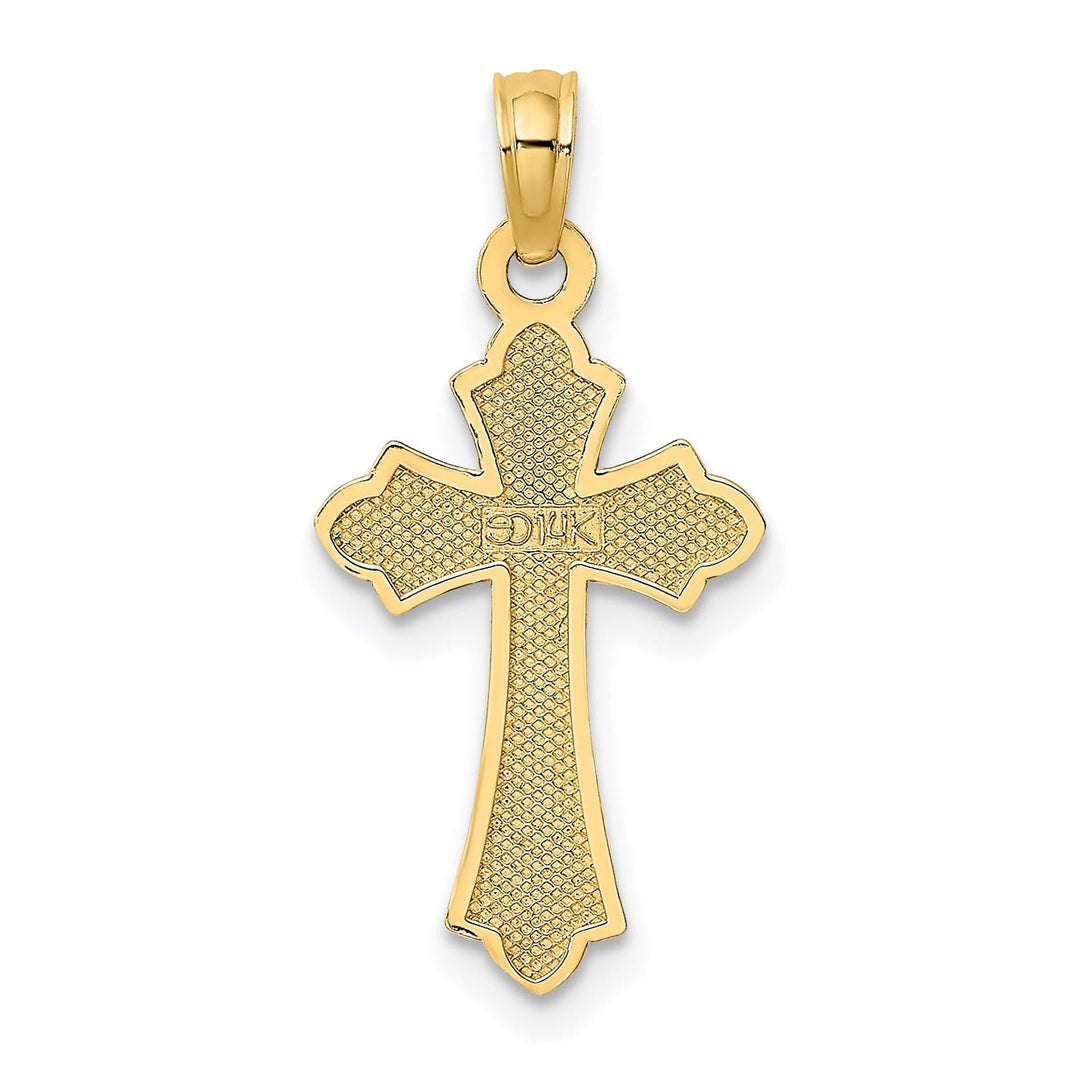 Lovely Rita's Charms & Pendants 14K Yellow Gold Classic Polished Heart Fleur de Lis Cross Pendant