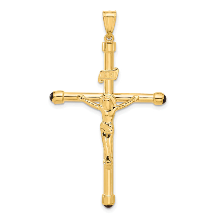 Lovely Rita's Charms & Pendants 14K Yellow Gold Classic Polished Onyx Tips Crucifix Cross Pendant