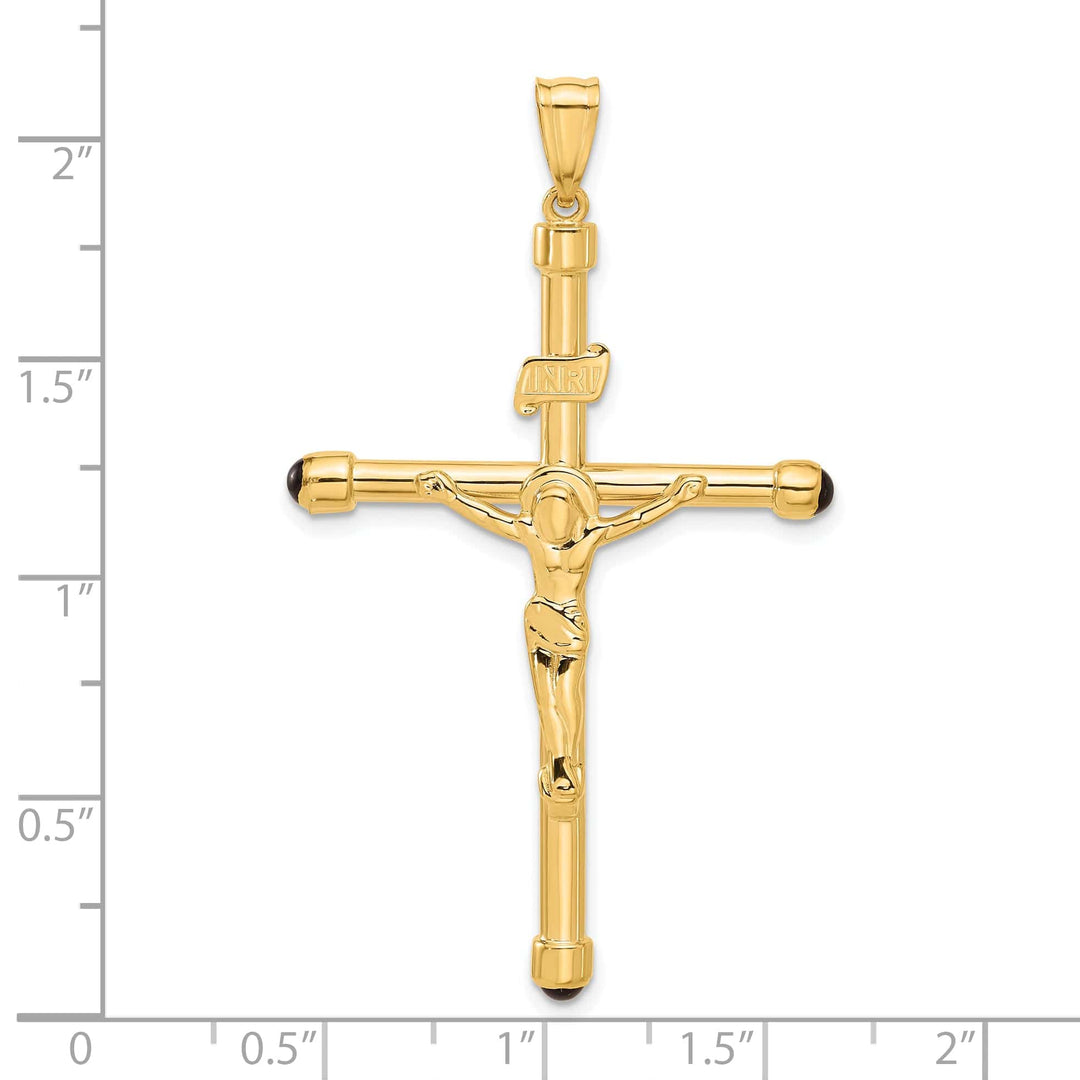 Lovely Rita's Charms & Pendants 14K Yellow Gold Classic Polished Onyx Tips Crucifix Cross Pendant
