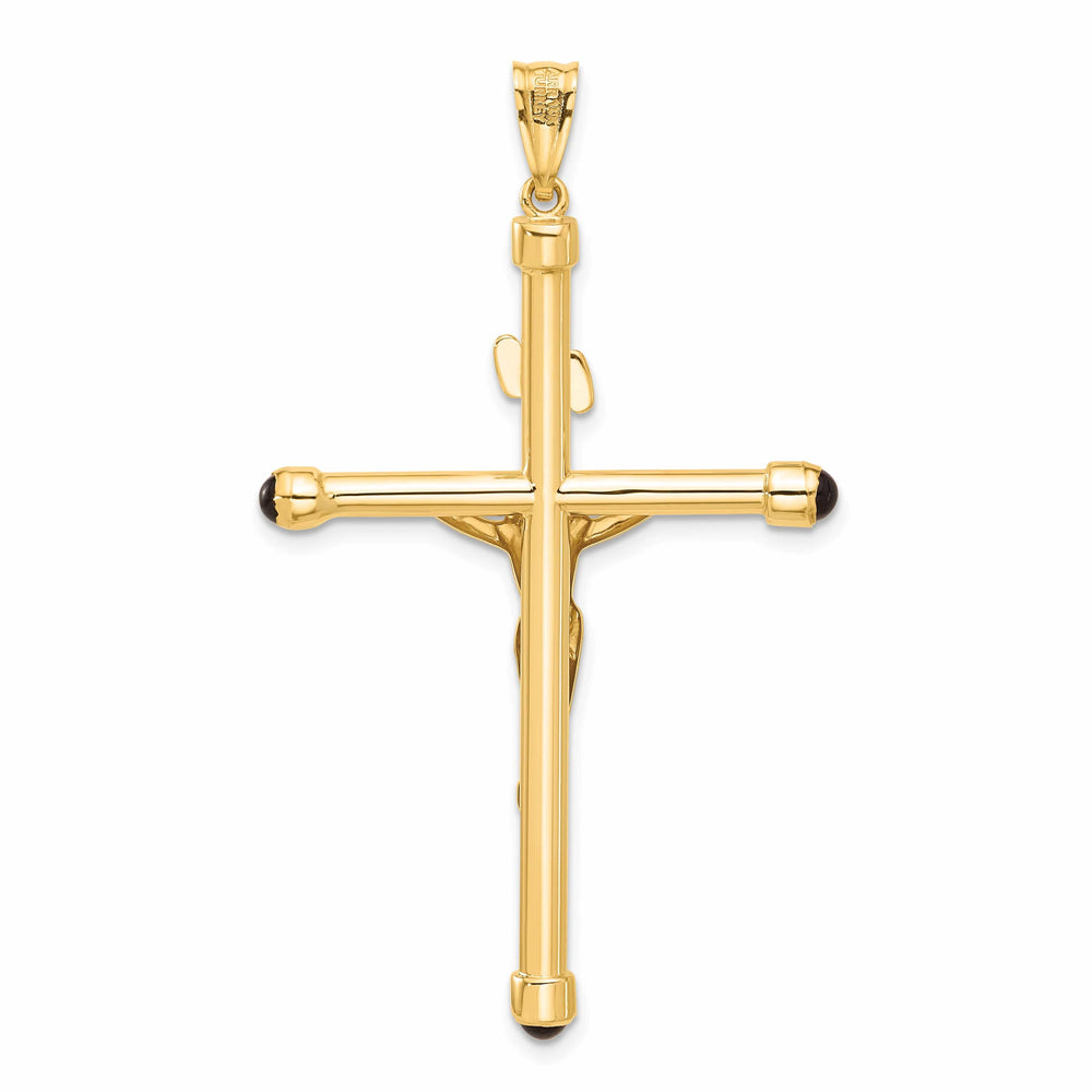 Lovely Rita's Charms & Pendants 14K Yellow Gold Classic Polished Onyx Tips Crucifix Cross Pendant