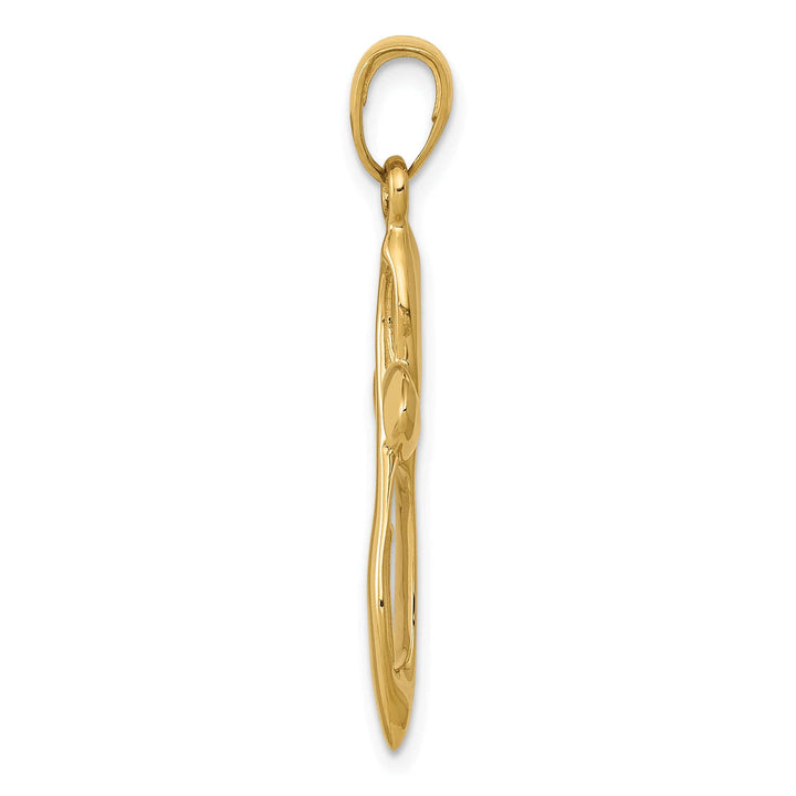 Lovely Rita's Charms & Pendants 14K Yellow Gold Classic Polished Satin Ribbon Passion Cross Pendant