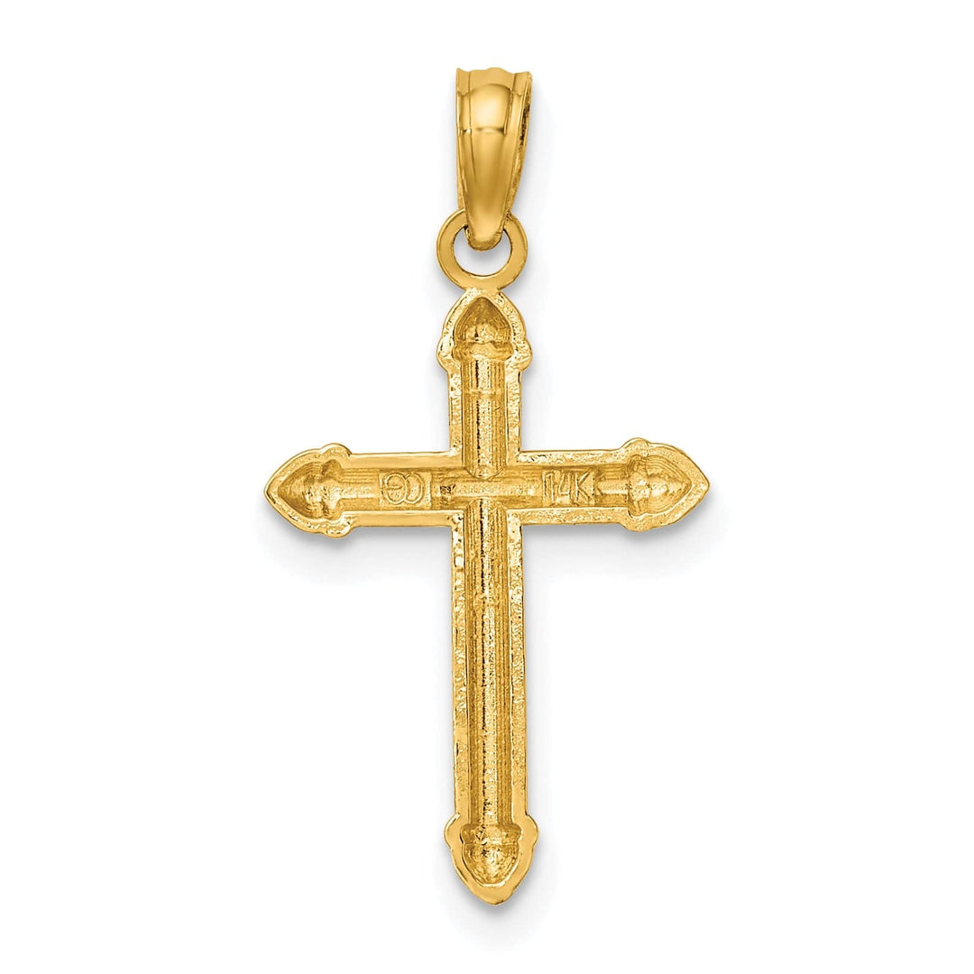 Lovely Rita's Charms & Pendants 14K Yellow Gold Classic Polished Scroll Design Passion Cross Pendant