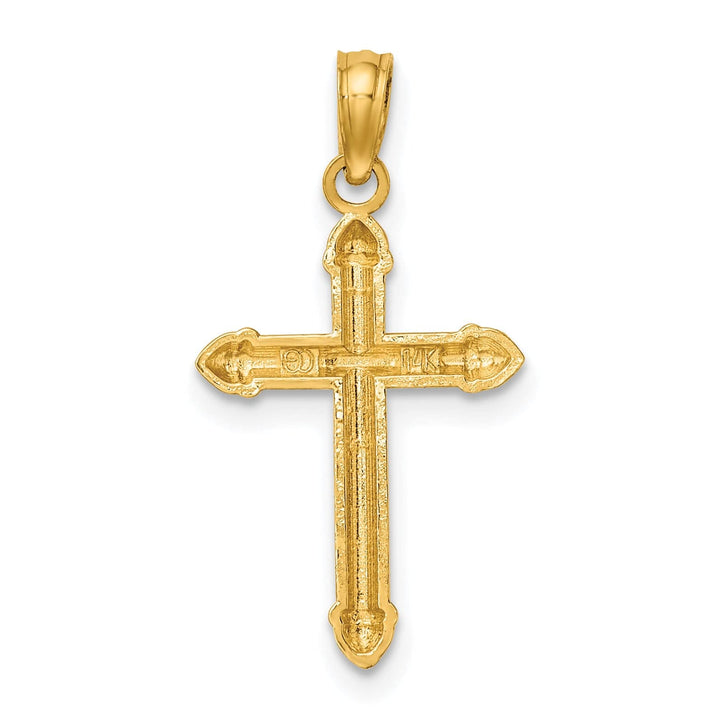 Lovely Rita's Charms & Pendants 14K Yellow Gold Classic Polished Scroll Design Passion Cross Pendant