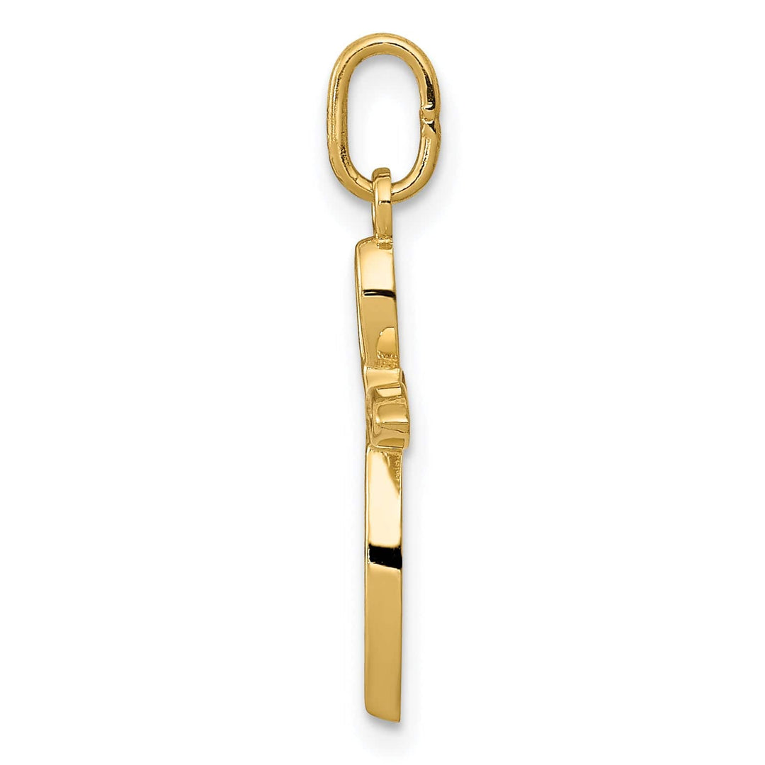 Lovely Rita's Charms & Pendants 14K Yellow Gold Classic Polished Small Ribbon Passion Cross Pendant