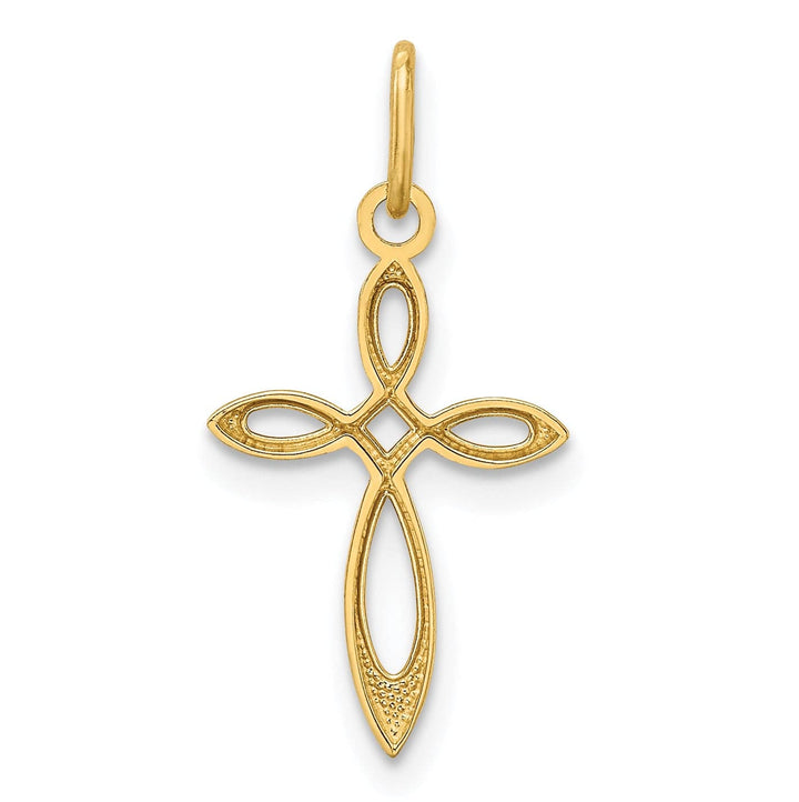 Lovely Rita's Charms & Pendants 14K Yellow Gold Classic Polished Small Ribbon Passion Cross Pendant
