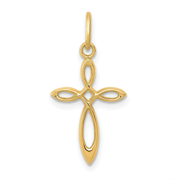 Lovely Rita's Charms & Pendants 14K Yellow Gold Classic Polished Small Ribbon Passion Cross Pendant