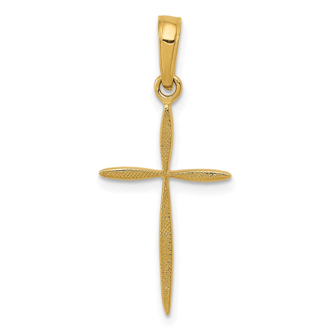 Lovely Rita's Charms & Pendants 14K Yellow Gold Classic Polished Tapered Ends Passion Cross Pendant
