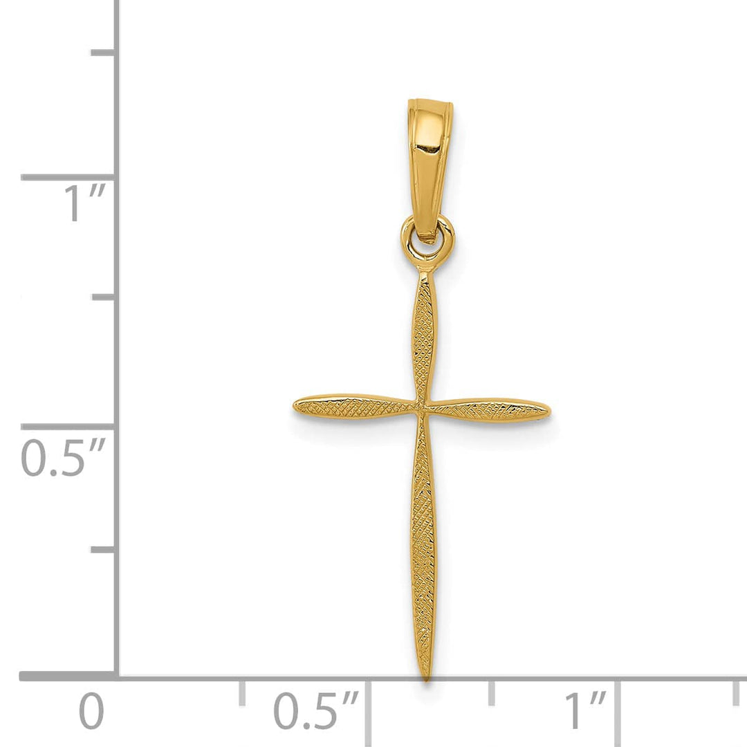 Lovely Rita's Charms & Pendants 14K Yellow Gold Classic Polished Tapered Ends Passion Cross Pendant
