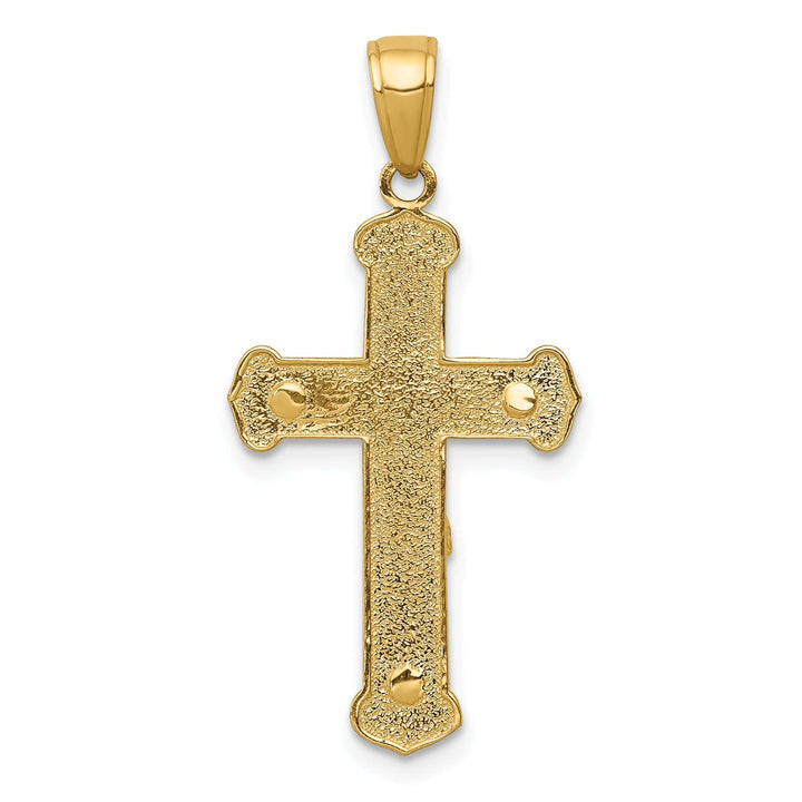 Lovely Rita's Charms & Pendants 14K Yellow Gold Classic Polished Textured Crucifix Cross