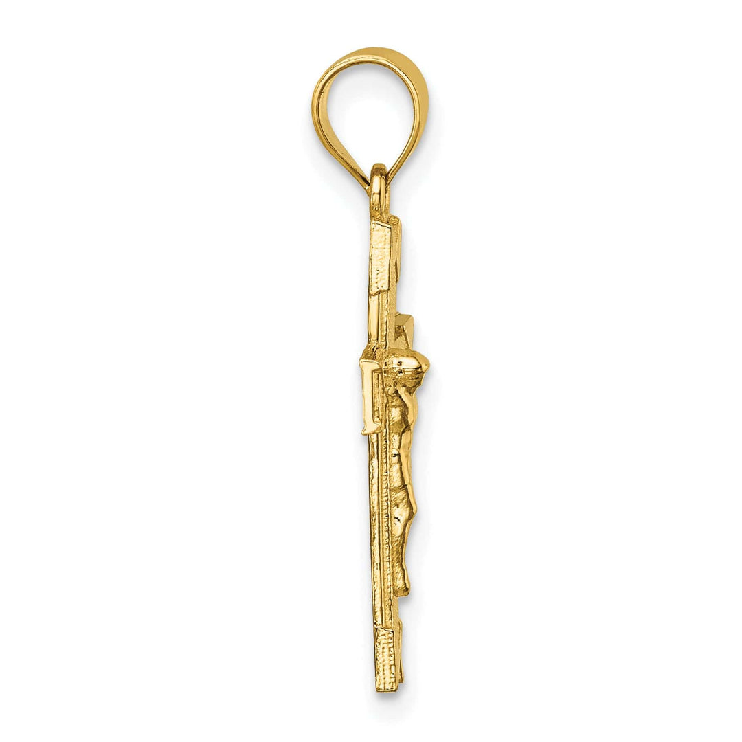 Lovely Rita's Charms & Pendants 14K Yellow Gold Classic Polished Textured Crucifix Cross Pendant