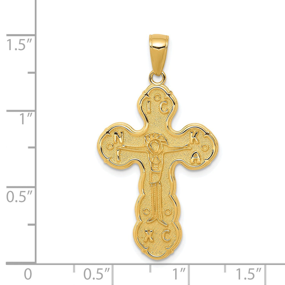 Lovely Rita's Charms & Pendants 14K Yellow Gold Classic Satin Crucifix Cross Pendant