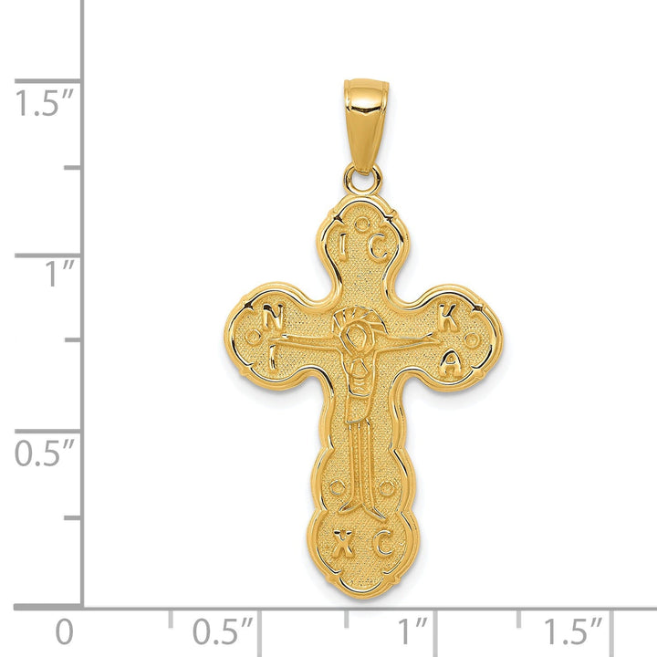 Lovely Rita's Charms & Pendants 14K Yellow Gold Classic Satin Crucifix Cross Pendant