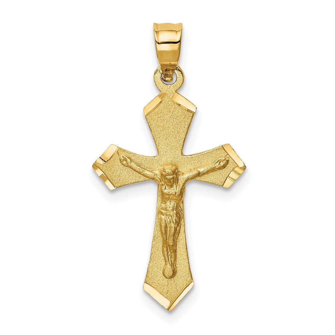 Lovely Rita's Charms & Pendants 14K Yellow Gold Classic Satin D.C Crucifix Cross Pendant
